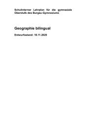 Curriculum Erdkunde S2 bilingual